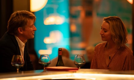 David Wenham and Asher Keddie at a restaurant table