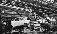 The Moskvich car plant in Moscow in 1964