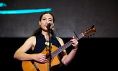 Olivia Foa’i performing ‘Mai Anamua’ with Small Island Big Song at the ACC World Music Festival in South Korea, in August 2023.