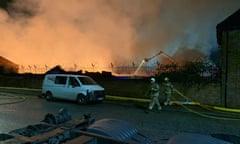 The fire service said its crews were pumping water from a nearby canal to tackle the blaze