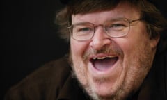 Close-up shot of filmmaker Michael Moore