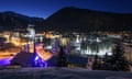 The ski resort of Davos is seen at sun rise on the the second day of the World Economic Forum, on January 18, 2017. With the world's elite holding its breath until Donald Trump becomes the next US president, outgoing Vice-President Joe Biden addresses the World Economic Forum in Davos / AFP PHOTO / FABRICE COFFRINIFABRICE COFFRINI/AFP/Getty Images