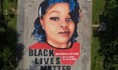 FILE - A ground mural depicting a portrait of Breonna Taylor is seen at Chambers Park in Annapolis, Md., July 6, 2020. The former Louisville Metro Police officer who fatally shot Breonna Taylor has a new job in law enforcement. WHAS-TV reported that the Carroll County Sheriff’s Office confirmed Saturday, April 24, 2023, the hiring of Myles Cosgrove who was fired from the police department in January 2021 for violating use-of-force procedures and failing to use a body camera during the raid on Taylor’s apartment. (AP Photo/Julio Cortez, File)