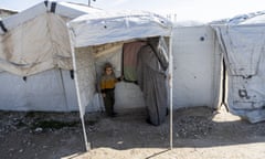 A woman and a child at the Roj detention camp in north-east Syria.