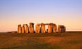 A view of Stonehenge at dawn.