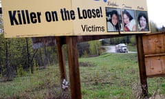 Canada’s Highway of Tears<br>BRITISH COLUMBIA - APRIL 24: A truck drives past a road sign on Canada’s Route 16 on April 24, 2016 about 18 miles north of the town of Smithers, British Columbia. Canada’s Route 16, which connects Prince George with Prince Rupert and runs for 450 miles through the province of British Columbia, has been given the nickname of the Highway of Tears. Along this east to west road, it is estimated that as many as forty First Nations women and girls have been murdered or disappeared. Across Canada, it is estimated that between 1980 and 2014, as many as 1,200 native women and girls were murdered or vanished. (Photo by Andrew Lichtenstein/ Corbis via Getty Images)