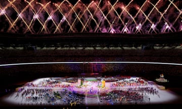 Fireworks light up the Tokyo skyline during the closing ceremony of the Paralympic Games.