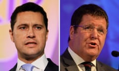 Photo of UKIP MEPs Steven Woolfe (left) and Mike Hookem as Woolfe has claimed a party colleague "came at me and landed a blow" in an argument over the party's leadership contest. PRESS ASSOCIATION Photo.