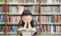 Woman in library