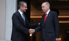 Kyriakos Mitsotakis and Recep Tayyip Erdoğan