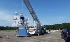 SuperBIT telescope on the Palestine launch pad 2 hours before launch