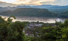 View over Luang Prabang and the Mekong river from Mount Phousi.