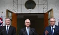 Mathias Cormann, Malcolm Turnbull and Scott Morrison