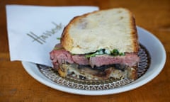 The £28 Wagyu beef sandwich from Harrods on a plate