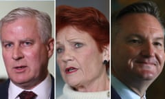 (R) Michael McCormack, (M) Pauline Hanson, (R) Chris Bowen