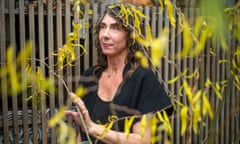 Liz Tortolani of cityWell relaxes in the outdoor space of the spa.