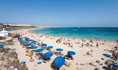 Playa Blanca, the main beach on Lanzarote