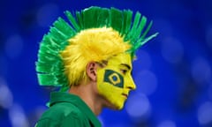 Brazil v Switzerland: Group G - FIFA World Cup Qatar 2022<br>DOHA, QATAR - NOVEMBER 28: A Brazilian football fan seen ahead of the FIFA World Cup Qatar 2022 Group G match between Brazil and Switzerland at Stadium 974 on November 28, 2022 in Doha, Qatar. (Photo by Matthias Hangst/Getty Images)