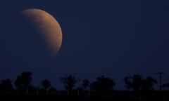 The July 2019 partial lunar eclipse, visible from Australia to Europe, pictured over Brasilia in Brazil.