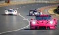 The Iron Dames’ pink Porsche 911 tackles the Le Mans circuit on a test day this week