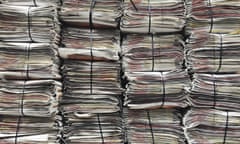 newspapers on a stand