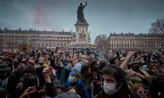 Anti-Government Protests Against Security Bill Continue<br>PARIS, FRANCE - JANUARY 30: Protestors demonstrate at Place de la Republique against the French Government's Global Security Bill and the closure of cultural institutions on January 30, 2021 in Paris, France. France's lawmakers passed and adopted the bill known as article 24 of the “comprehensive security” law increasing police surveillance powers and prohibiting the dissemination of images of the police, alarming journalists and activists saying civil liberties and press freedom could be compromised. Several MPs have criticised the bill's implications and President Macron has come under fire from national journalism unions and the UN for the law and police accountability.  (Photo by Kiran Ridley/Getty Images)