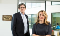 Alan Rusbridger former and Katherine Viner the new  editor-in-chief of the Guardian and Observer