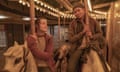 Fairground attraction … Ellie and Riley hang out on the carousel.