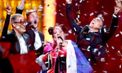 Israel’s Netta performs after winning the Grand Final of Eurovision Song Contest 2018.