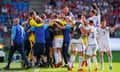 UEFA Euro 2024 Qualifier - Group A - Norway v Scotland<br>Soccer Football - UEFA Euro 2024 Qualifier - Group A - Norway v Scotland - Ullevaal Stadion, Oslo, Norway - June 17, 2023
Scotland players and coaching staff celebrate after the match
Heiko Junge/NTB via REUTERS  
ATTENTION EDITORS - THIS IMAGE WAS PROVIDED BY A THIRD PARTY. NORWAY OUT. NO COMMERCIAL OR EDITORIAL SALES IN NORWAY.