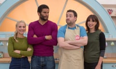Maddy Hill, David James, Jason Manford and Samantha Cameron line up in the tent.