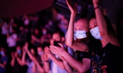 Guests applaud at the end of a performance of the West End show 'The Show Must Go On' at the Palace Theatre, amid the spread of coronavirus disease (COVID-19) in London, Britain, June 2, 2021. REUTERS/Henry Nicholls