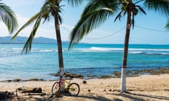 Beach and palm trees in Puerto Viejo de Talamanca, Costa Rica, Central America