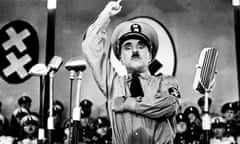 Charlie Chaplin as Adenoid Hynkel in the US film The Great Dictator (1940).