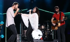 Unashamedly MOR … Charles Kelley, Hillary Scott and Dave Haywood of Lady Antebellum.