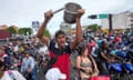 People protest the official election results declaring President Nicolas Maduro the winner of the presidential election, the day after the vote in Caracas, Venezuela, Monday, July 29, 2024. (AP Photo/Fernando Vergara)