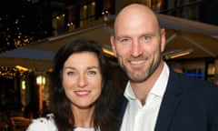 Rachel Roxburgh with Lawrence Dallaglio.