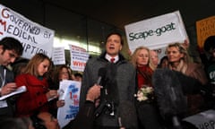 Andrew Wakefield makes a statement at the General Medical Council headquarters in London.