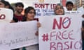 INDIA-TECHNOLOGY-INTERNET-PROTEST<br>Indian demonstrators of Free Software Movement Karnataka hold placards during a protest against Facebook's Free Basics initiative, in Bangalore on January 2, 2016.  The group's demonstration was aimed at urging members of the public to say "no to free basics" which they allege will affect net neutrality and give Facebook monopoly over the internet.   AFP PHOTO/ Manjunath KIRAN / AFP / MANJUNATH KIRAN        (Photo credit should read MANJUNATH KIRAN/AFP/Getty Images)