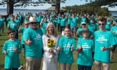 Claire Richardson, an independent candidate for Oodgeroo, with supporters