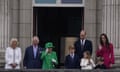 The Queen and her family greet crowds from Buckingham Palace balcony on Sunday evening