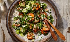 Georgina Hayden 's roasted sweet potato, peanut and chilli salad.