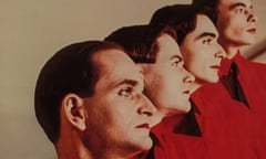 Kraftwerk, all wearing the same red shirts.