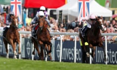 Horses in action at the Derby in Epsom last year
