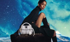 Model with handbag from Mulberry's 2021 festive range