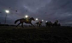 Action on the all-weather at Kempton on Tuesday.