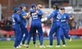 England celebrate taking the wicket of Jess Jonassen of Australia to win the match.