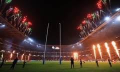 A fireworks display before Harlequins’ traditional match at Twickenham last December