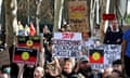 Street protest about destroying Aboriginal sacred lands