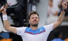 Stan Wawrinka celebrates after his hard-fought victory
